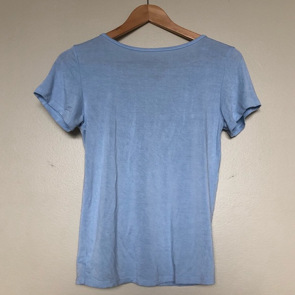 Soft & Sexy Blue V-Neck Top,Small II AmericanEagle - Picture 2 of 4